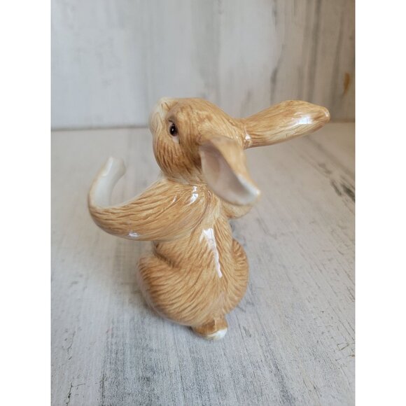 Unique shaped brown bunny ceramic easter home‎ decor - Picture 3 of 6